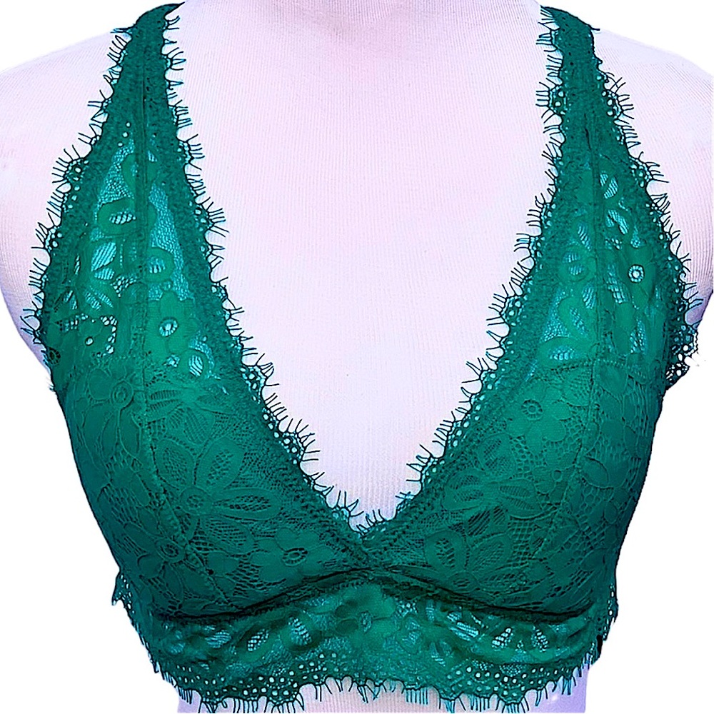 - Aerie Sz L Kelly Green Eyelash Bralette! NEW!
